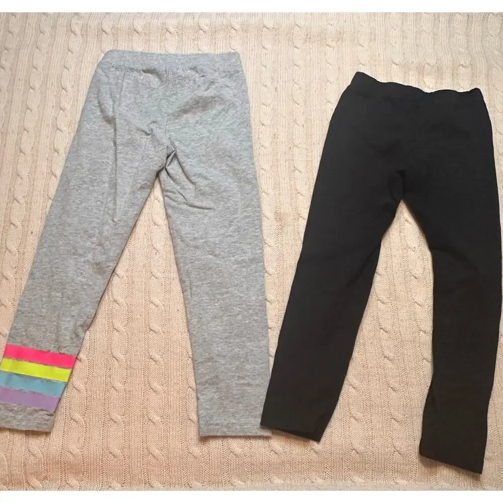 Bundle of Girl's Leggings sz 5/6 Black and Gray Leggings
